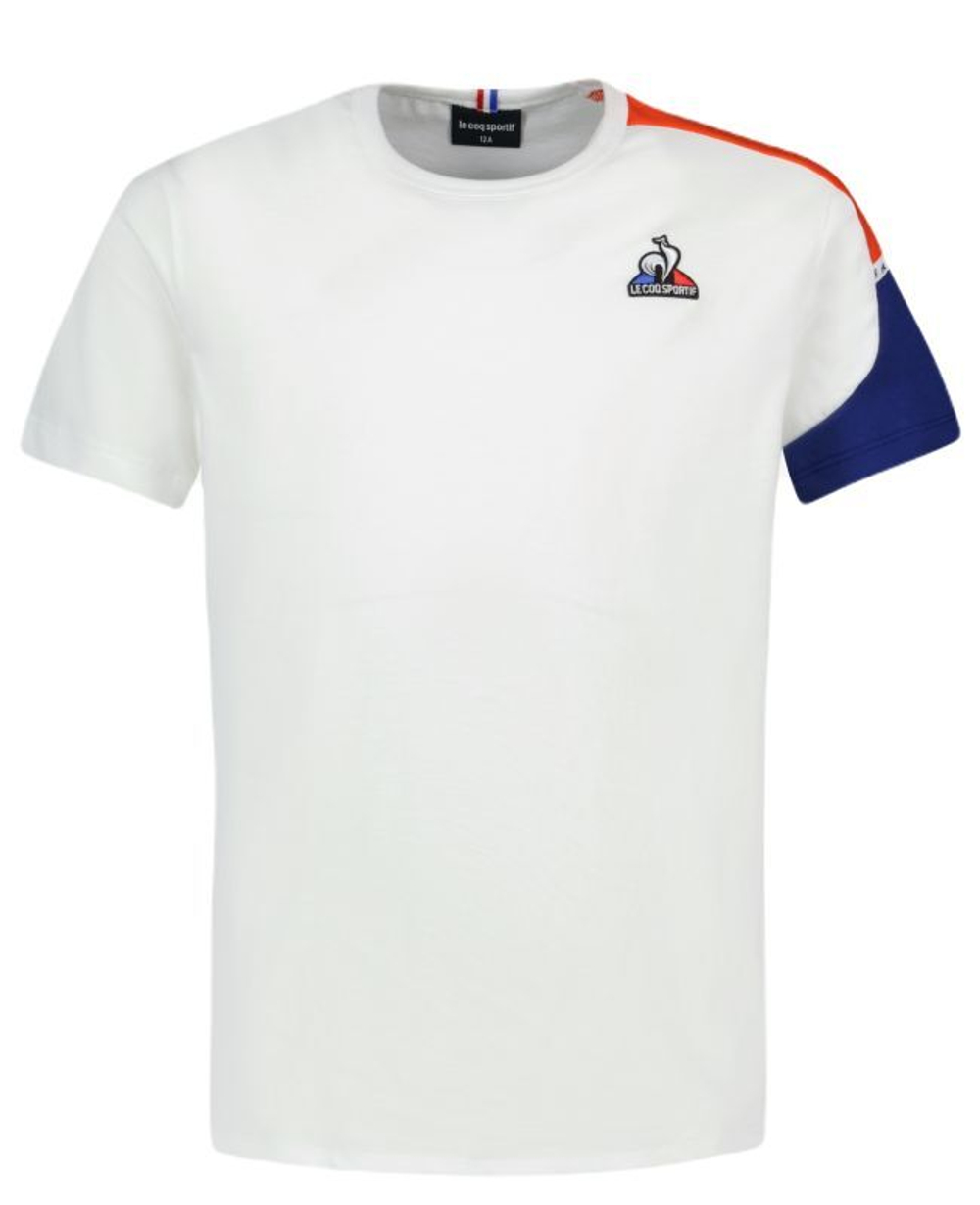 Футболка для мальчика теннисная Le Coq SAISON Tee Short Sleeve N°1 SS23 - new optical white