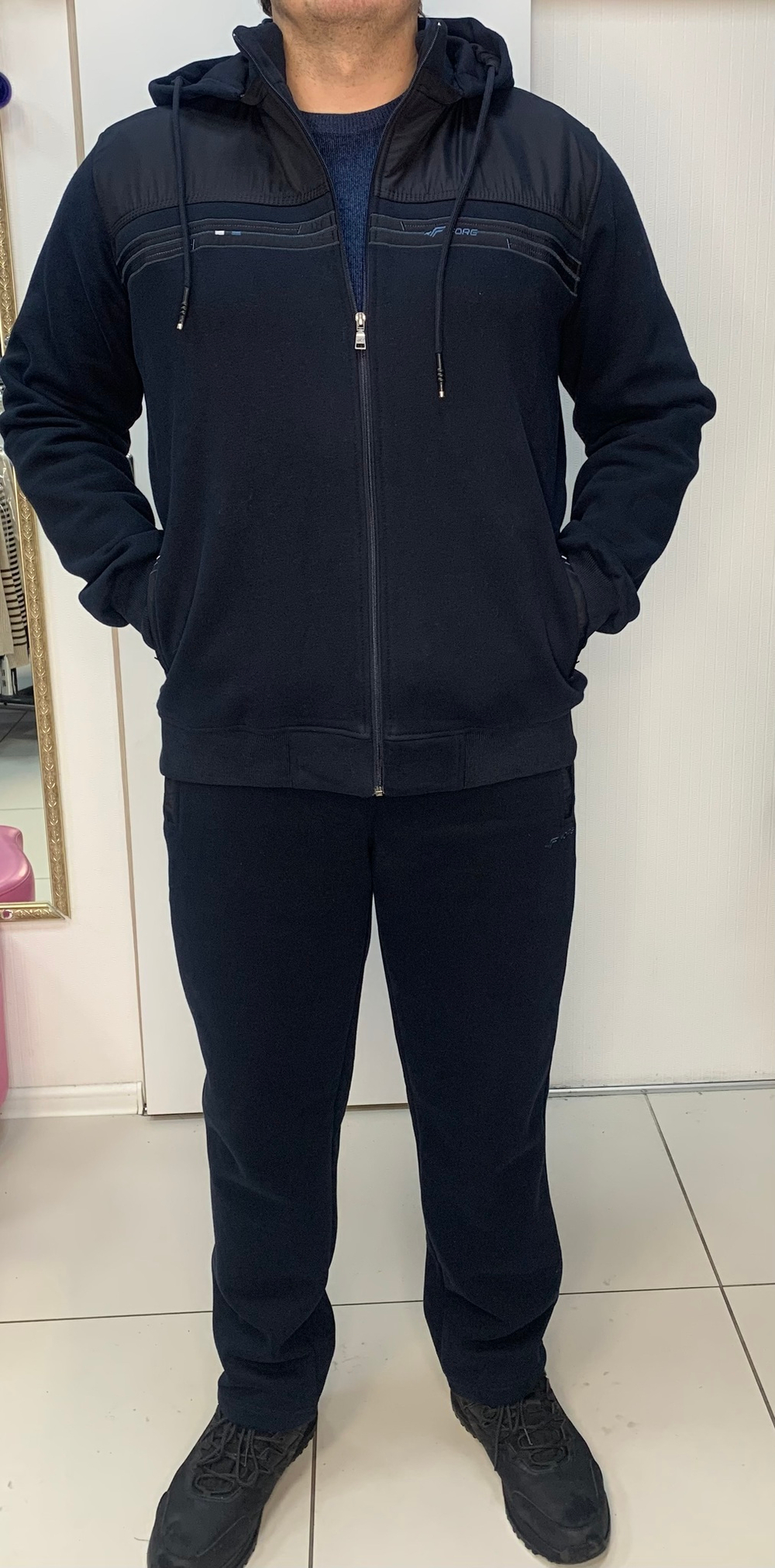 Мужской  теплый спортивный костюм на флисе