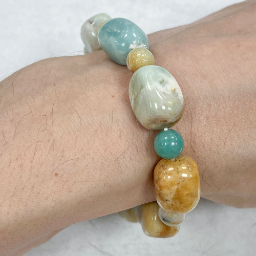 Браслет на резинке Амазонит Микс, 18 см