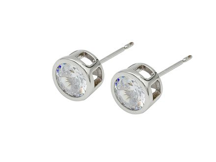 Серьги-гвоздики 4,5мм, с прозрачным кристаллом