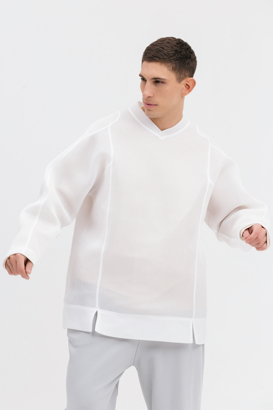 Свитшот с лонгсливом "Роскосмос х 7.2.66", белый