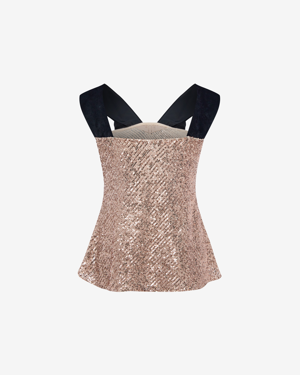 Топ из пайеток и бархата с бантом