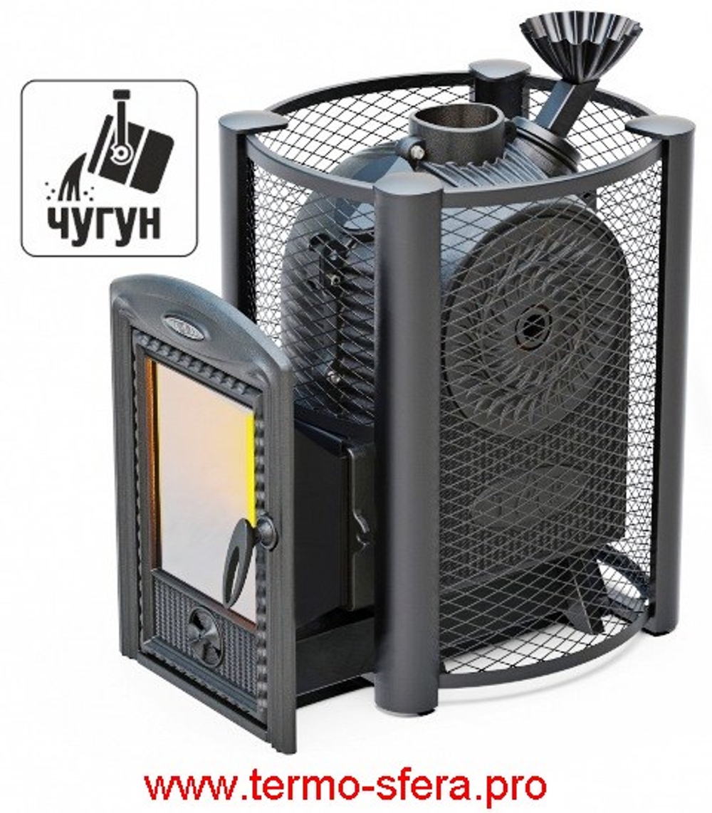 Печь для бани Чёрная жемчужина Люмина Плюс Cast с чугунной каменкой