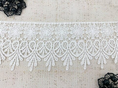 Кружево плетеное, ш. 8,5 см, молочный