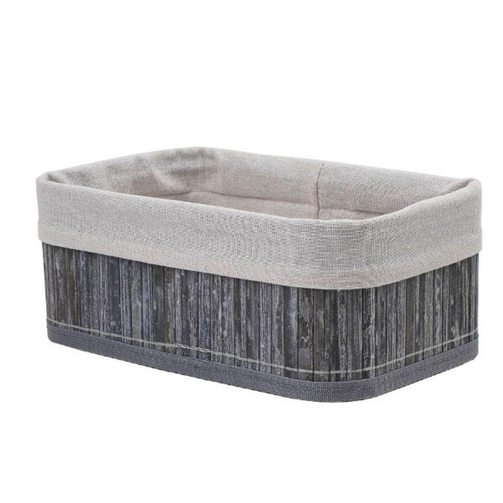 Корзина стеллажная &quot;Бамбук&quot;, Д260 Ш160 В100, пепельный, белый