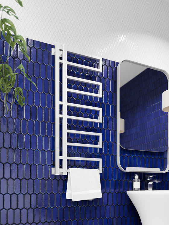 Полотенцесушитель электрический белый дизайнерский Tilos 100 х 40