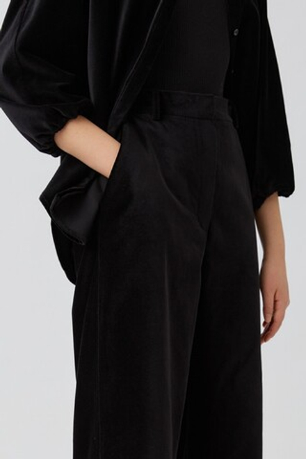Широкие брюки из черного бархата
