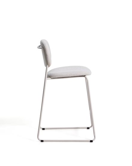 Полубарный стул Meli из бежевой синели с металлическими ножками, 65 см