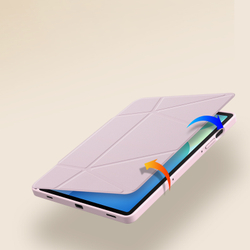 Чехол книжка розового цвета от Dux Ducis для Samsung Tab S10 FE, Tab S9 и Tab S9 FE, серия Vers Series Case, с магнитным держателем Pencil