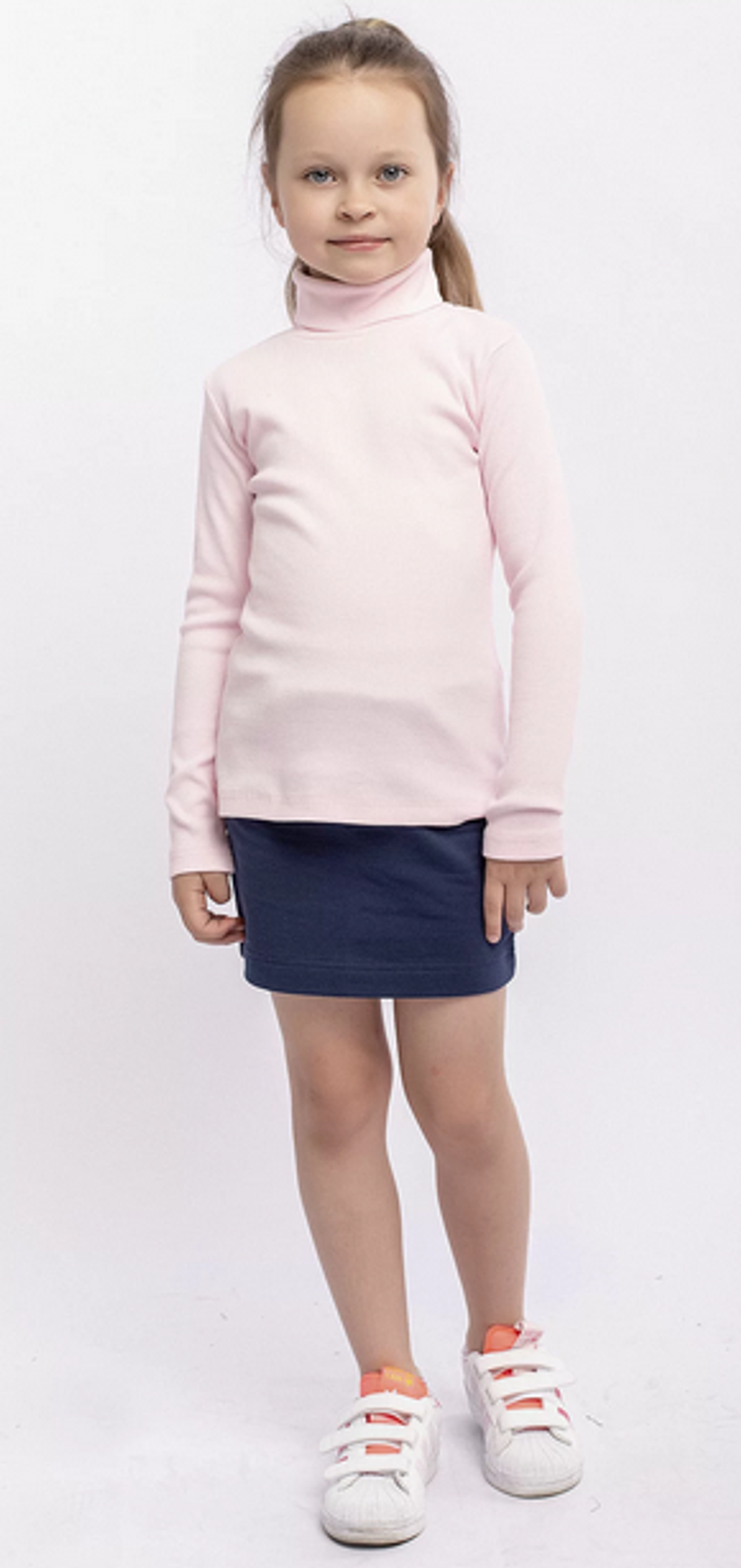 Водолазка для девочек 012_ШК22 дл.рукав, розовый р.134 (Батик)
