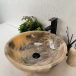 Каменная раковина из оникса Bowl Grey Medium TinLip BO-00964 (45*45*15)