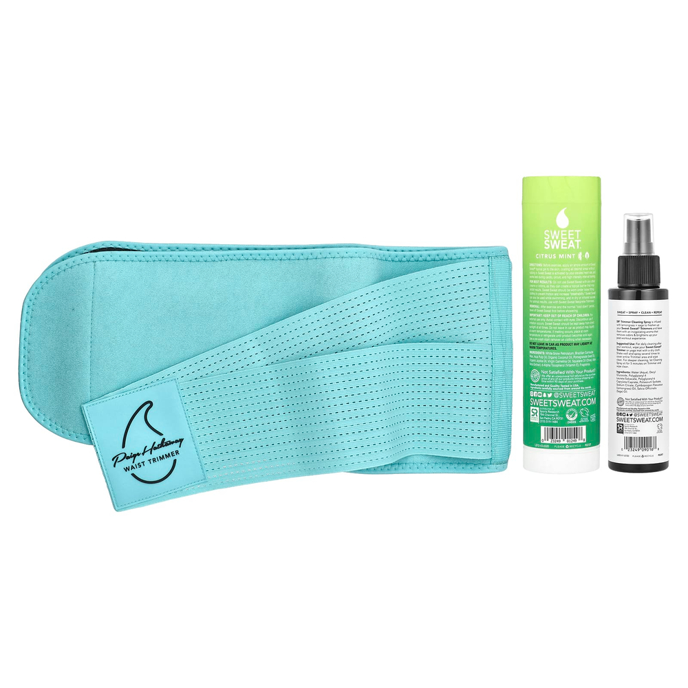 Sports Research, Sweet Sweat®, набор для триммеров для талии Paige Hathaway, M / L, синий, комплект из 3 предметов