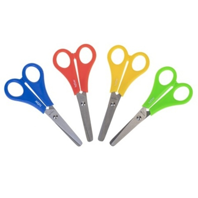 Ножницы Детские 13.5 см нержавеющая сталь Hatber -- цветные в пакете