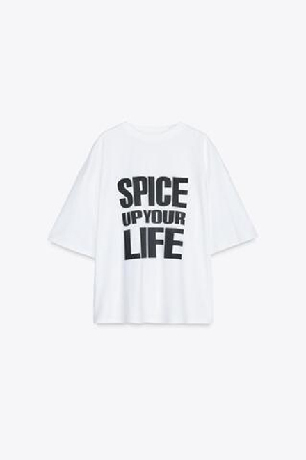 ZARA ФУТБОЛКА С ПРИНТОМ ©SPICE GIRLS, БЕЛЫЙ