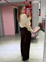 Брюки Almond с ремнем шоколад