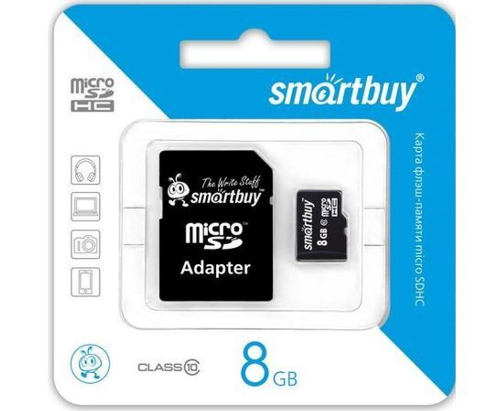 Карта флеш памяти SmartBuy MicroSDHC 4GB CLASS 10 (С адаптером)