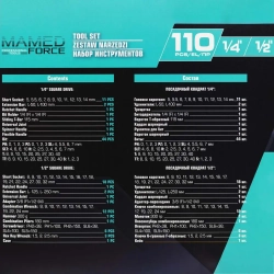 Набор инструментов 110пр.1/4''&amp;1/2''(6-гран)(5-32мм) MAMEDFORCE MF-41101-5