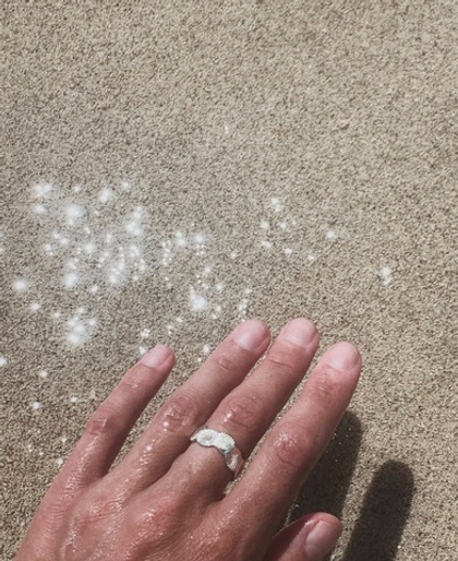 кольцо с отпечатками ракушек по кругу (широкое)