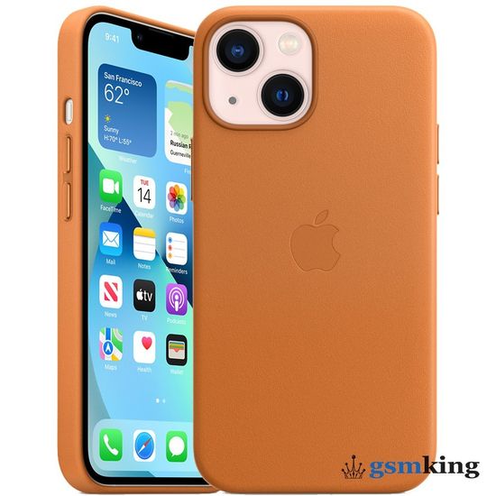 Apple Leather Case with MagSafe iPhone 13 Mini Golden Brown «Золотистая охра» MM0D3ZE/A