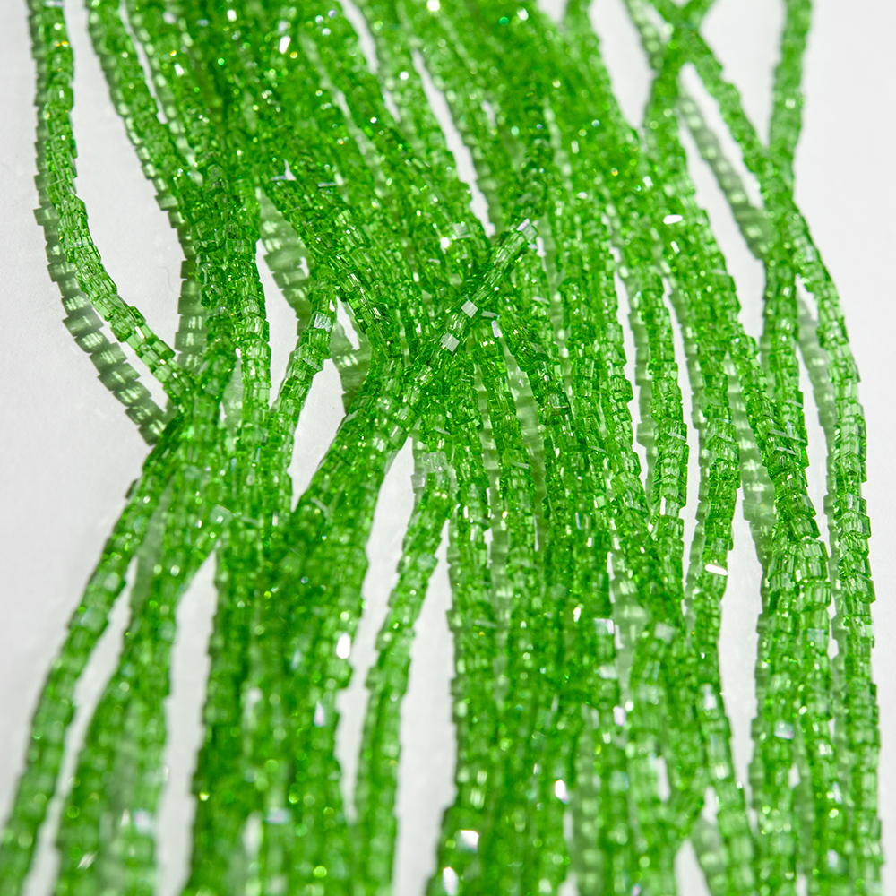 Хрустальные бусины, оттенок "Зеленый", 2мм, кубик