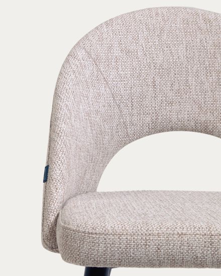 Бежевый стул Mael на стальных ножках с черной отделкой La Forma Испания 