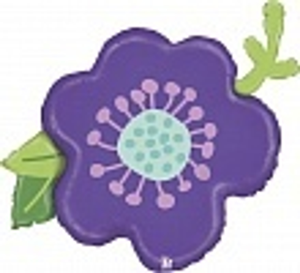 Шар (39""/99 см) Цветок, Фиолетовый, 1 шт. В136