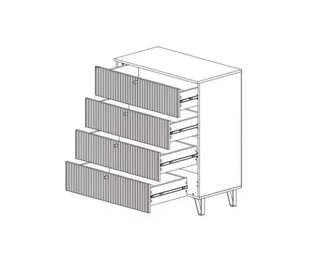 Комод 4 ящ.,СГ Оливия (графит/графит), МФ Миф