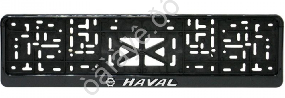 Рамка под номер пластик Черная защелка надпись Серебро - HAVAL