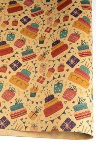 Бумага крафт 100*70см Сладкий праздник 1л.