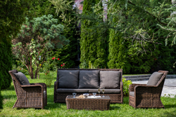 "Гляссе" лаунж-зона из искусственного ротанга, цвет коричневый