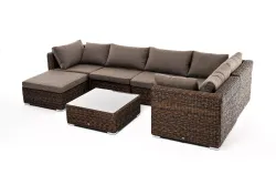 "Лунго" трансформирующаяся лаунж-зона из искусственного ротанга (гиацинт), цвет коричневый