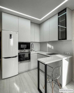 Белая кухня в потолок