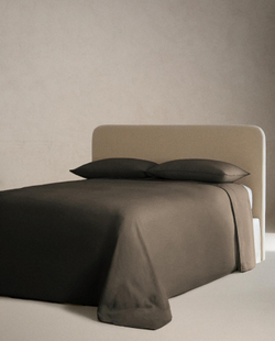 Zara Home - Простыня из постиранного льна (вес 140 гхм2), серо-коричневый, 240x280 см