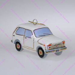 Фарфоровая ёлочная игрушка внедорожник 2121