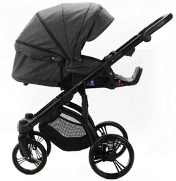 Детская коляска Adamex Lanti 2 в 1 LN-PS35 TIP (Т.СЕРЫЙ + Т.СЕРАЯ КОЖА)