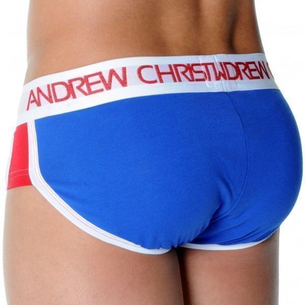 Мужские трусы брифы синие с задним пуш-ап Andrew Christian Active Shape Blue Brief  AC54
