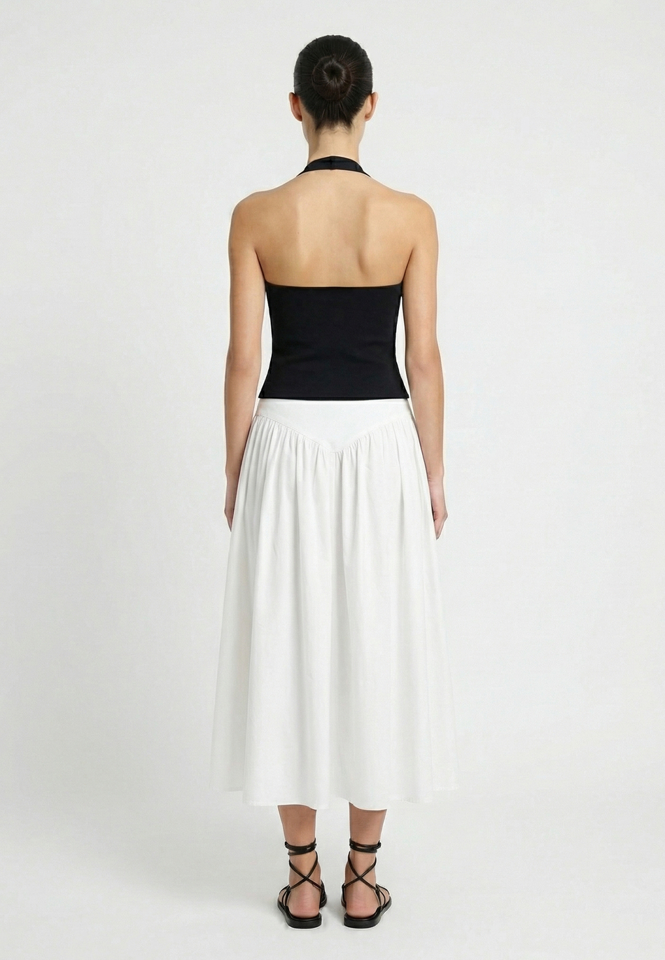 Юбка из хлопка миди с фигурной кокеткой