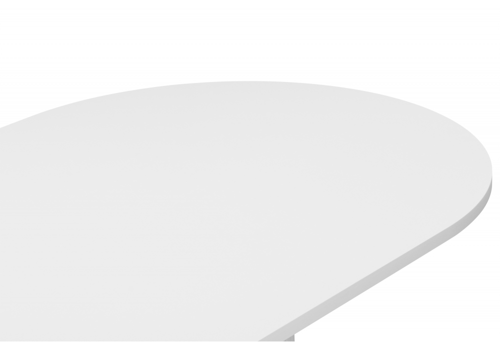 Стол деревянный Woodville Барон О 160 х 90 белая пленка шагрень, белые ноги