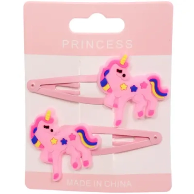Зажимы для волос детские 2шт «ФРАТТИ БУМ», единорожки, 5.5*1см