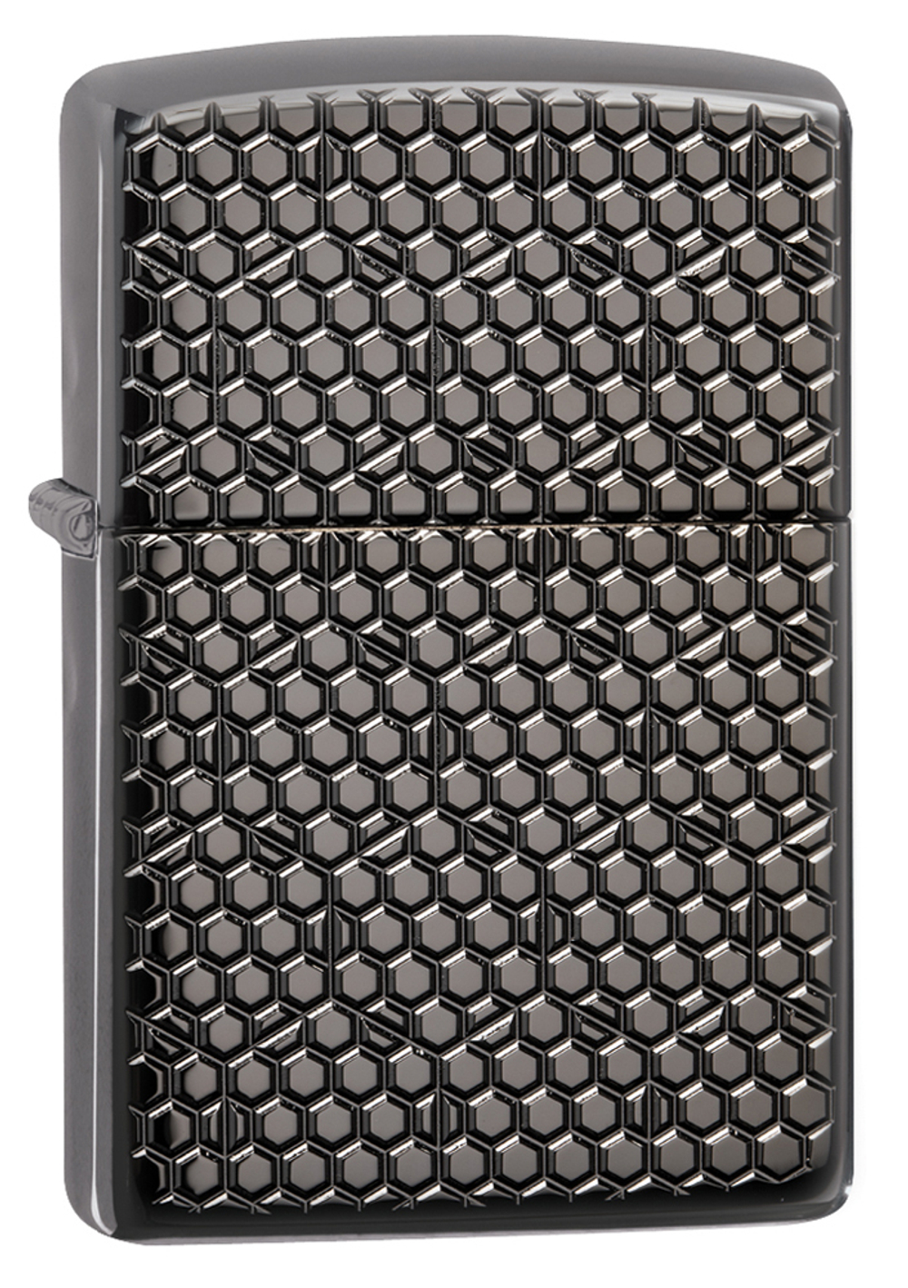 Классическая американская бензиновая узкая зажигалка с покрытием Black Ice® чёрная из латуни ZIPPO 49021