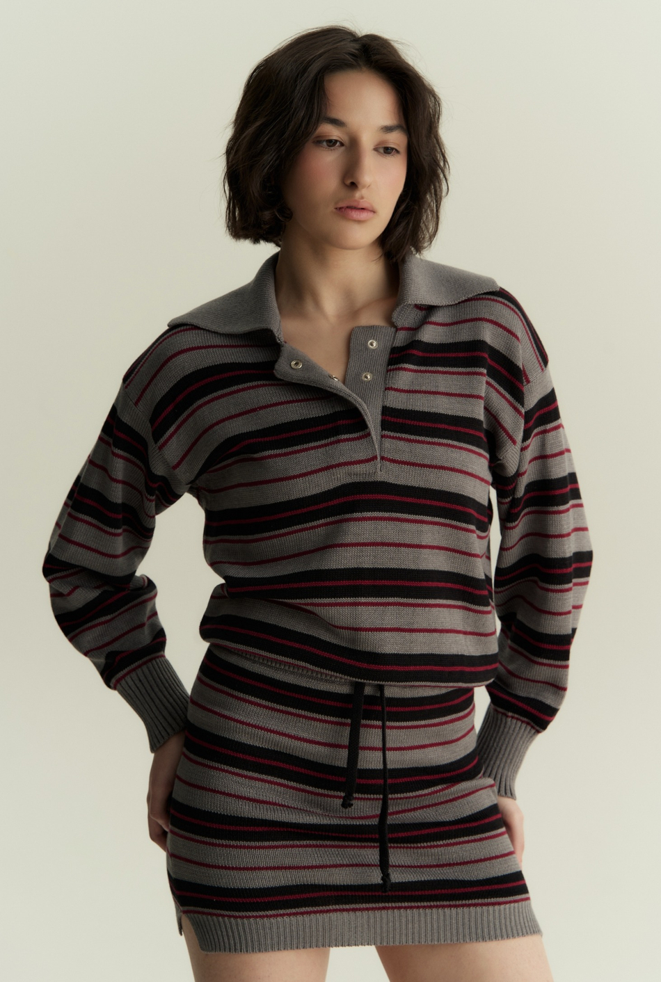 Поло укороченное в полоску 1’1’26