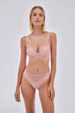 Трусики-стринги с завышенной линией талии Nude Rose (Размер: 38) (Цвет: пудровый)