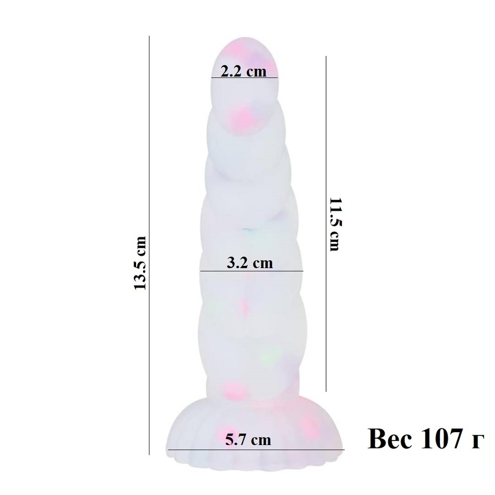 EroHot Glow Втулка анальная светящаяся в темноте с блестками
