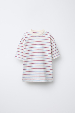 ZARA КОМПЛЕКТ ИЗ ФУТБОЛКИ И ШОРТОВ-БЕРМУДОВ В СПОРТИВНОМ СТИЛЕ, КРАСНЫЙ