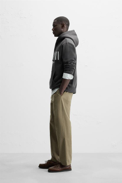 ZARA ХУДИ С ВЫШИТЫМИ НАДПИСЯМИ, АНТРАЦИТОВО-СЕРЫЙ