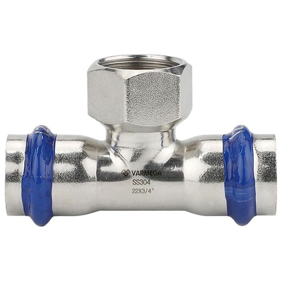 Тройник VARMEGA раструбный Inox Press ВР 35x1quot;x35