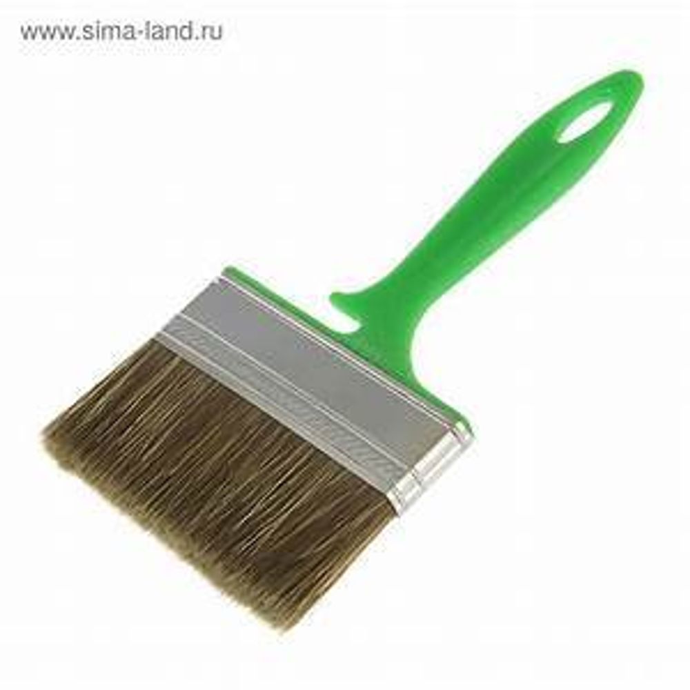 Кисть плоская Лаки 100*12 пласт.ручка,светл.иск.щетина АКОР