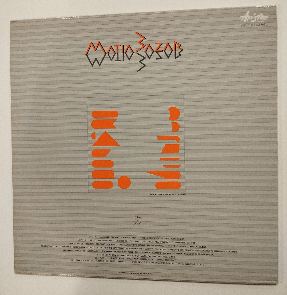 Винтажная виниловая пластинка LP Matia Bazar Tango (Italy 1983)