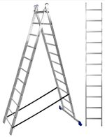 Лестница алюмин.  3секц* 11ступеней (3,12м-5,07м-7,54м) / МОНТАЖНИК