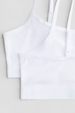 H&M Набор из трех укороченных топов, белый